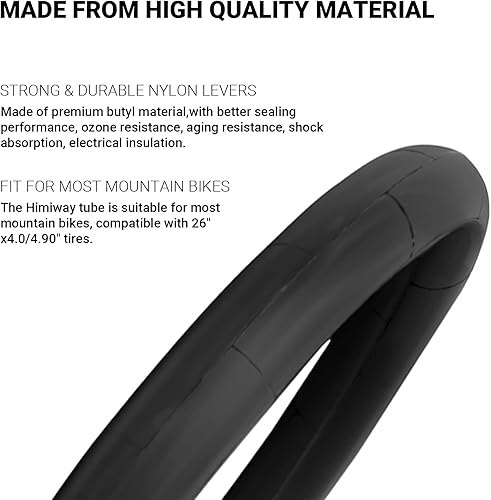 Miniatura 3 de Himiway Tubos de bicicleta de neumáticos gruesos, 2026 x 4.04.90 AV33mm Schrader Valve Tubos de bicicleta gruesos, tubo interior de repuesto de