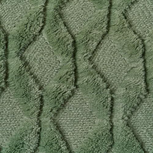 Image of Volcanics Pack of 2 Faux Wool Throw Pillow Covers 20x20 Inches Decorative Farmhouse Velvet Couch Pillow Case Soft Plush Square Boho Cushion Pillowcase, Olive Green