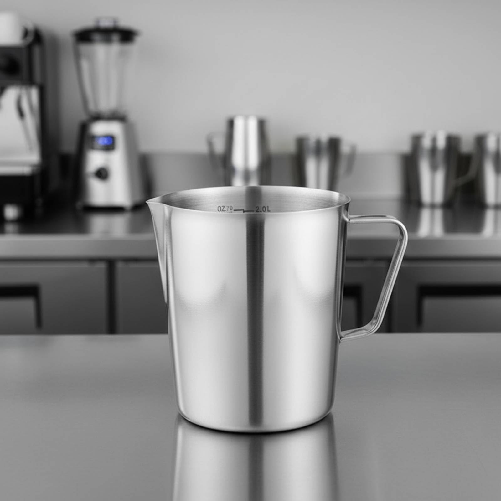 Graduata in Acciaio Inox Preciso Bicchiere Dosatore in Acciaio Inox Antigoccia Graduata con Manico per Barman, Preparazione Del Caffè, 1500ML