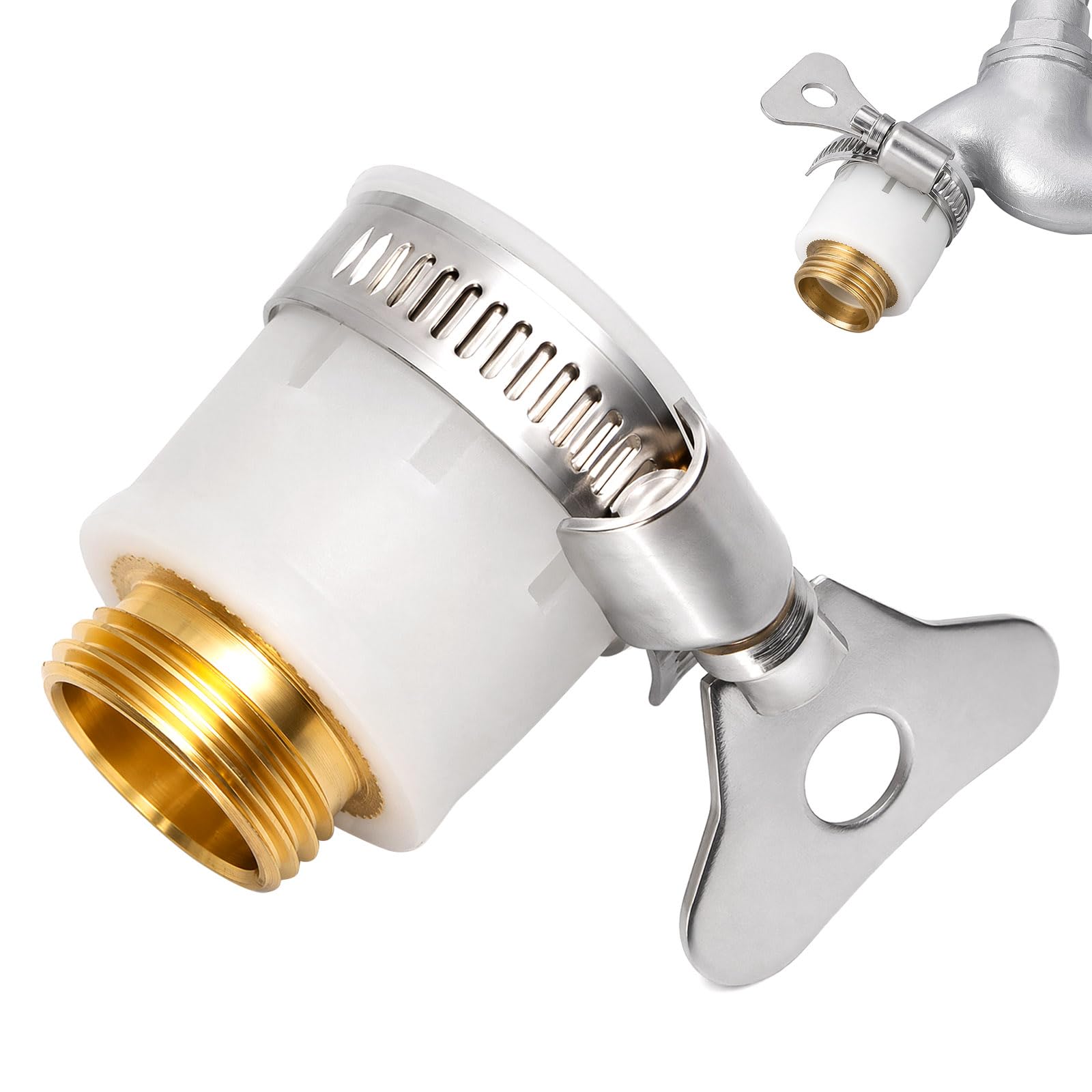KIPTVO Universal Tap Adapter, 16-28mm Adjustable Faucet Adapter, Tap Connector for Kitchen Tap, Tap Adapter for Hose, Sink Hose Adapter, Hose Tap Connectors Kitchen Sink, Quick-Connect for Garden