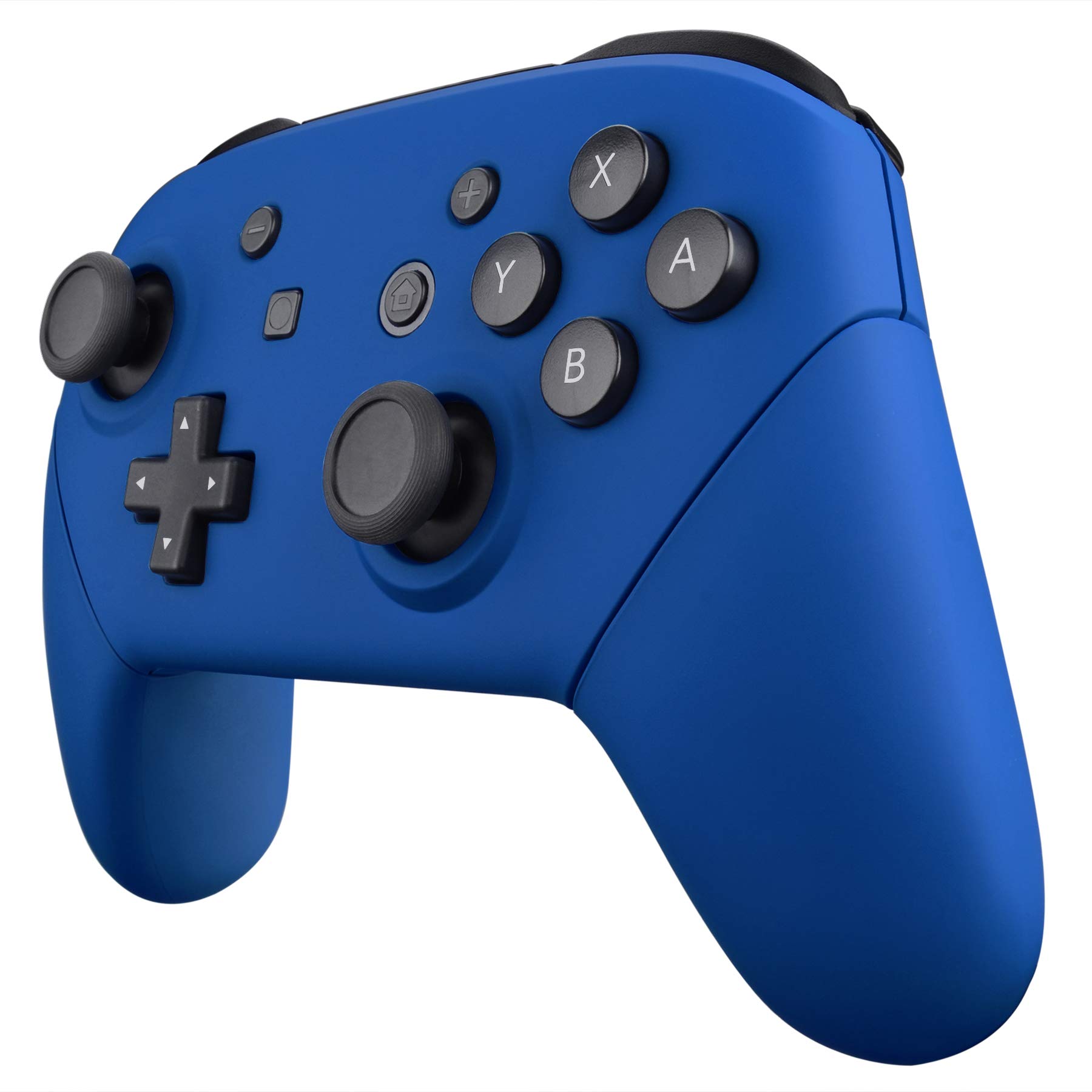 eXtremeRate Griff Hülle Set für Switch Pro Controller, Matt DIY-Ersatz Front Case/Rücken Gehäuse&Handgriff Grips Shell Zubehör für Nintendo Switch Pro Controller-Blau