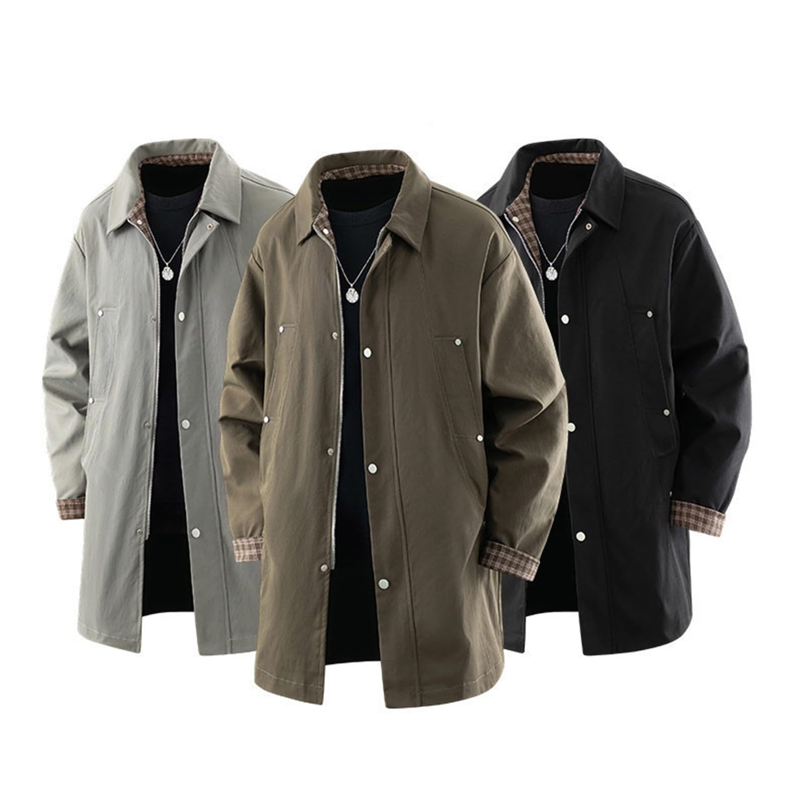 Chaqueta anorak informal holgada y larga, prenda utilitaria de moda para uso diario.