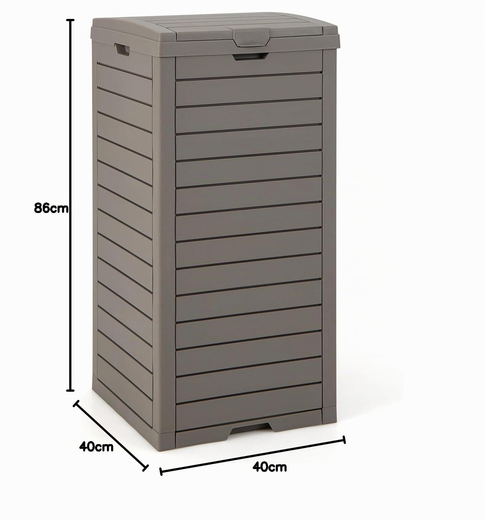 FANTASK Poubelle d'extérieur avec couvercle, bac à liquide extensible et poignée, 118 l, marron, poubelle étanche pour véranda, arrière-cour, terrasse