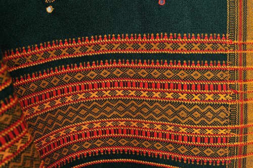 Image of Exotic India Women's Kutch Wool Shawl (SHV95--beige)