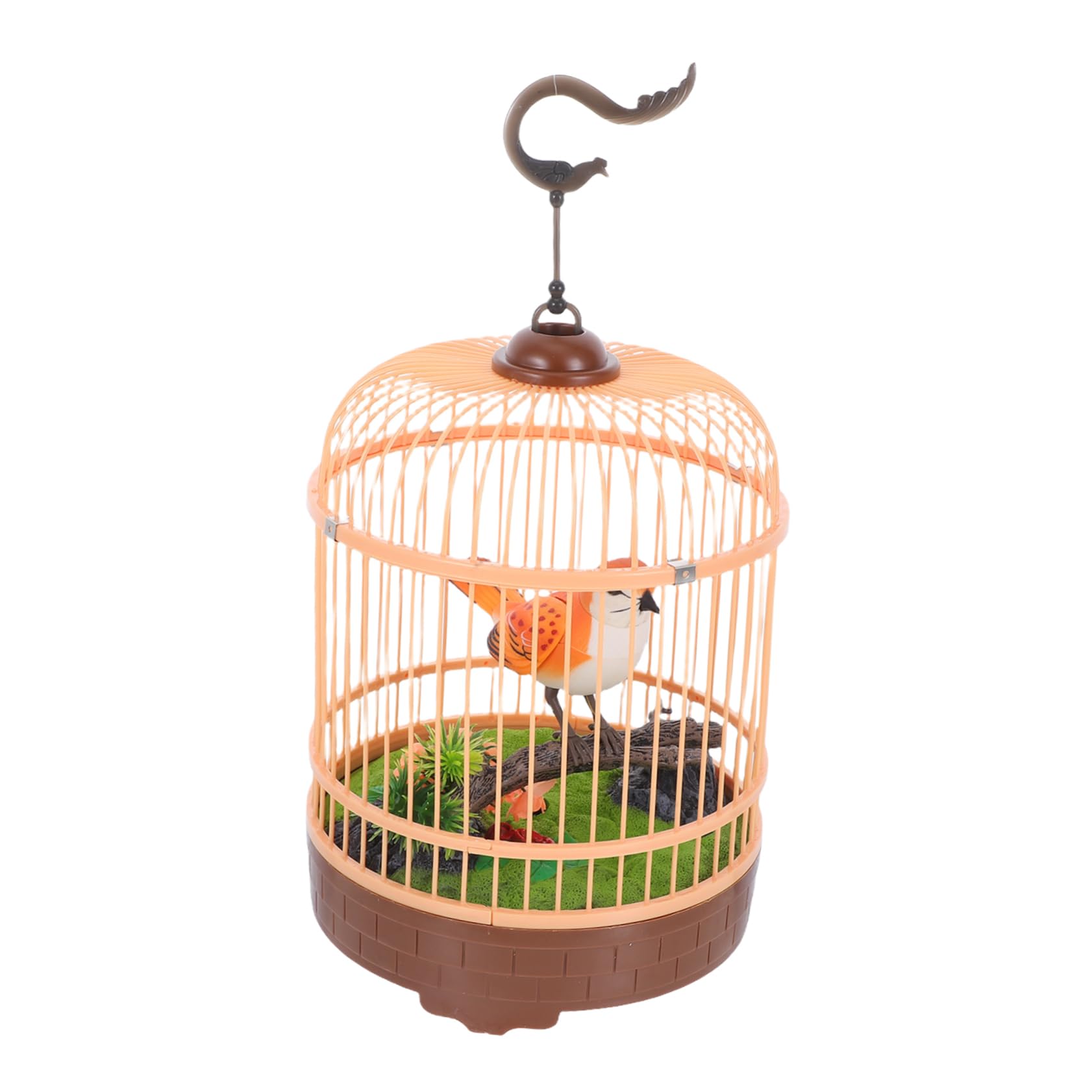 Milisten Voice-activated Induction Birdcage Toy for Children with Chirping and Fluttering Parrots, Realistic Plastic Design, Interactive Talking Parrot Toy for Kids’ Play and Decorative