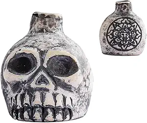 Aztec Skull Whistle - Creepy Loud Human Scream War Death Sound, High Decibels (Small, White)