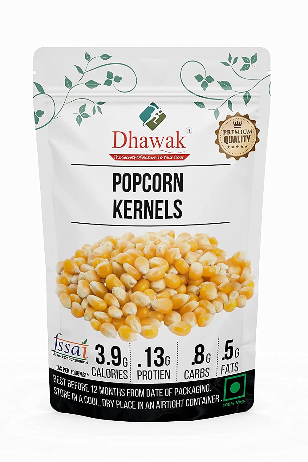 Dhawak Pop Corn Kernels - 900 Grams (Premium Quality)