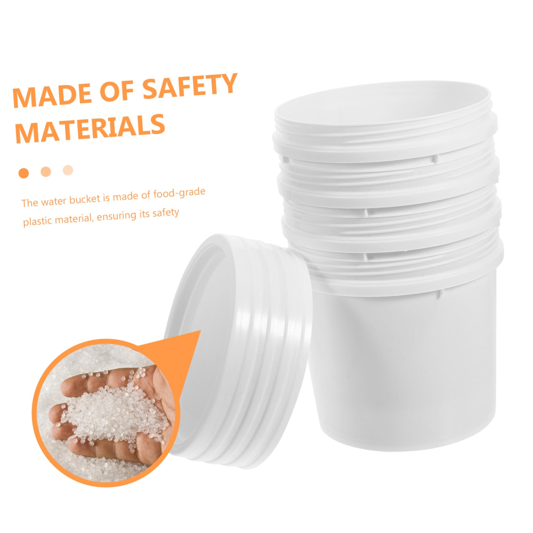 Zerodeko 5 Series Cubo De Plástico De Calidad Alimentaria Lata De Pintura Botes De Pintura Con Tapa Cubos De Agua Con Tapa Cubos Con Asas Baldes Cubo De Agua El Plastico 4 Piezas X 5