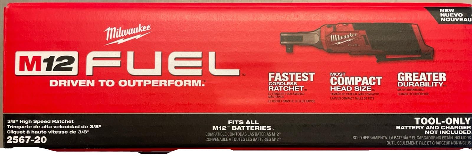 M12 Fuel 3/8" High Speed Cordless Ratchet - No Battery, No Charger, Bare Tool Only