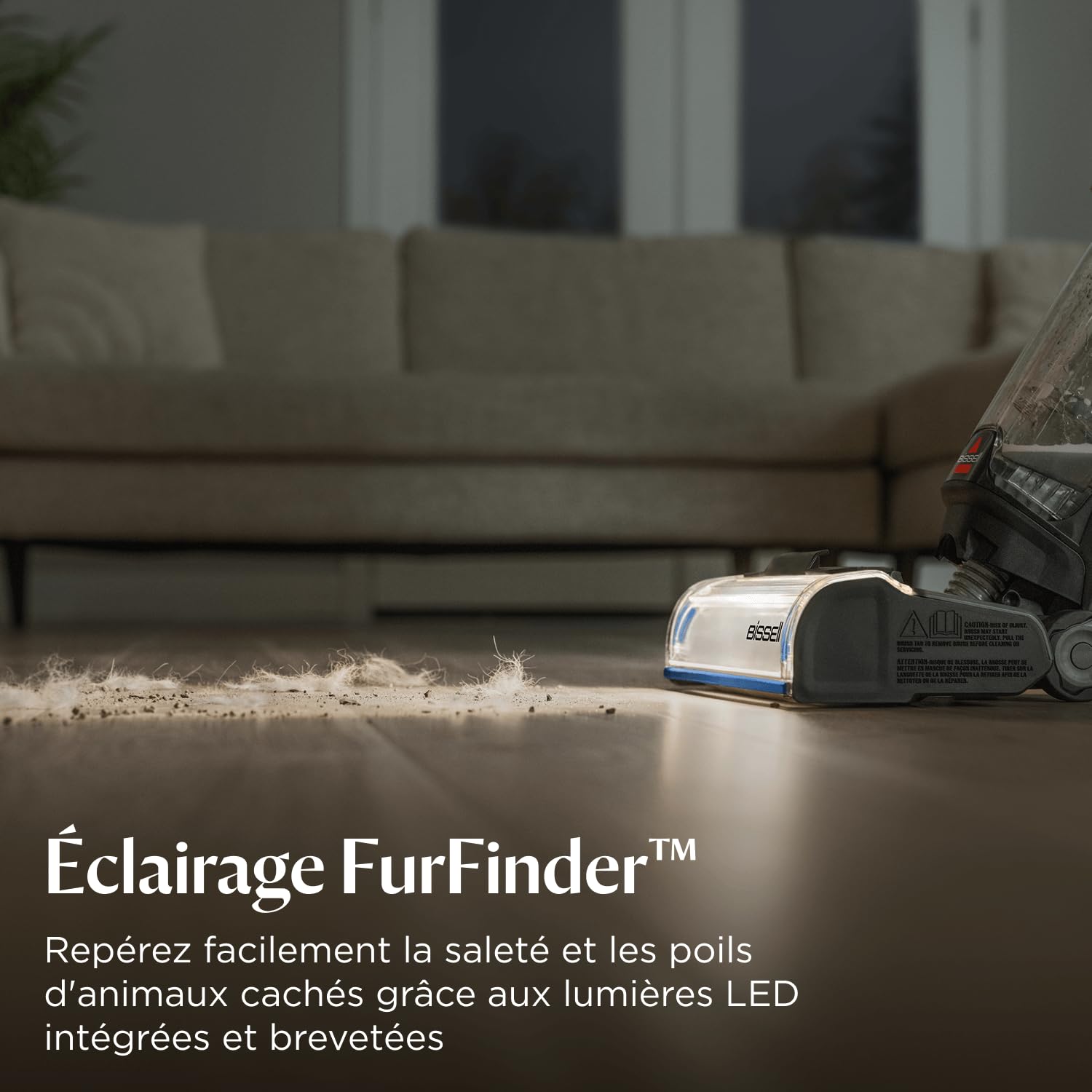 BISSELL CrossWave OmniFind, Aspirateur Balai Laveur Sans Fil, Aspire & Lave en Même Temps, LED FurFinder pour Détection Facile de Saletés & Poils d'Animaux, Nettoyeur a Eau Multi-surfaces 185m², 4006N