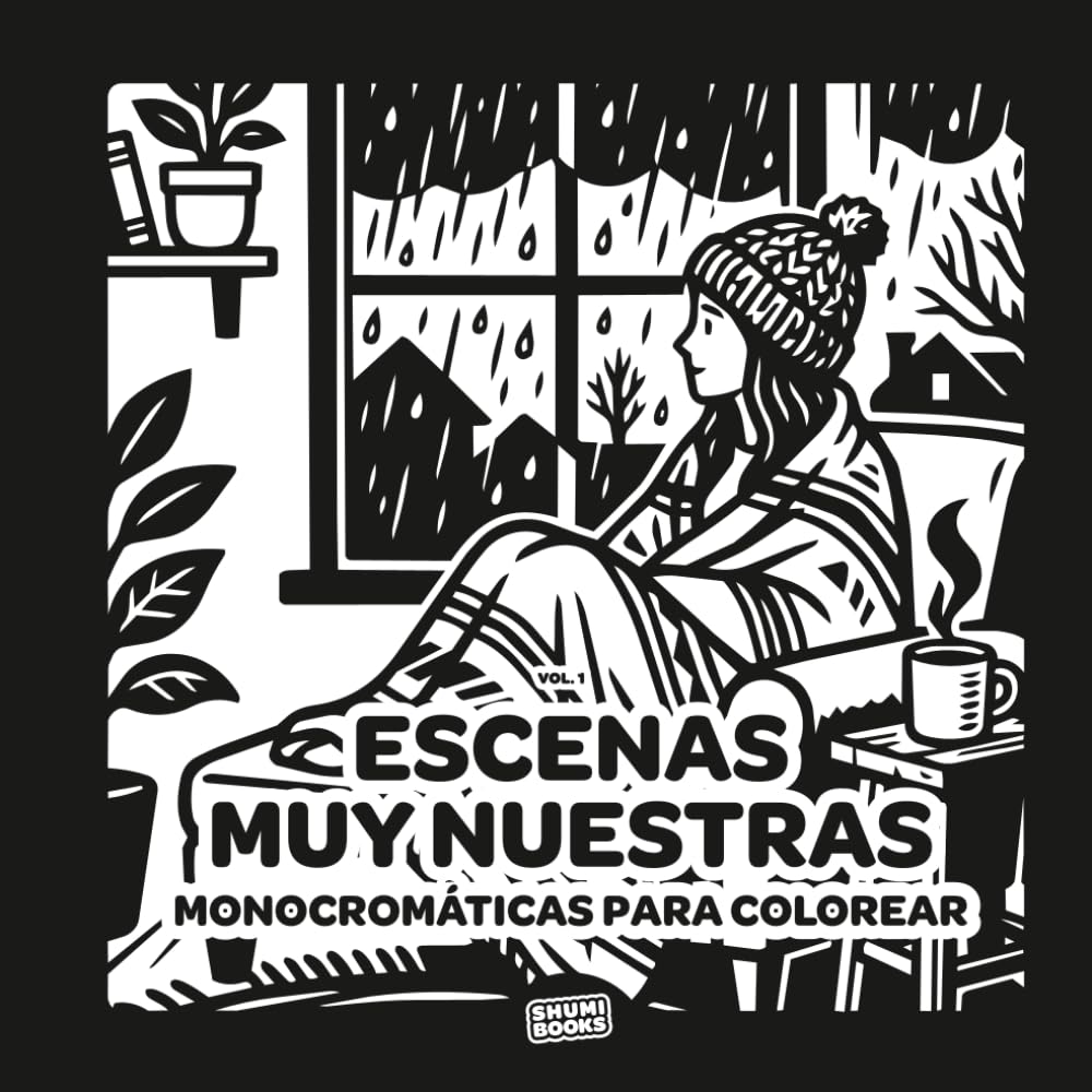 Escenas muy nuestras – Libro monocromático para colorear: Vol. 1 – 50 ilustraciones vectoriales fáciles de colorear para adultos y para jóvenes