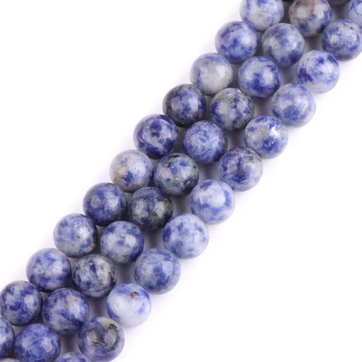 GEM-Inside Natural 8mm Blue Sodalite Round Gemstone Semi Precious Loose Beads for Jewellery Making 15''