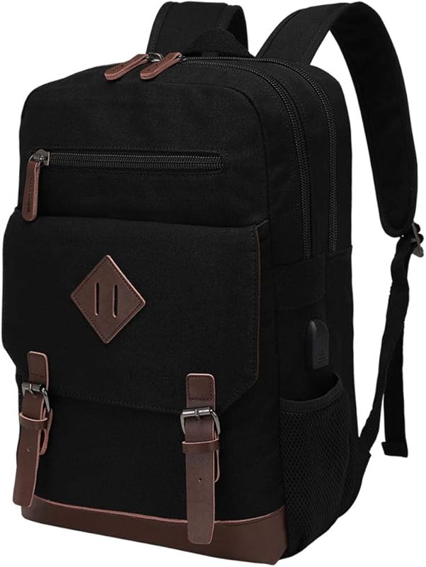 Mochila de lona para homens e mulheres, mochila vintage cabe na maioria dos laptops de 15,6 polegadas em oferta na Shopee Mochila de lona para homens e mulheres, mochila vintage cabe na maioria dos laptops de 15,6 polegadas em oferta na Shopee
