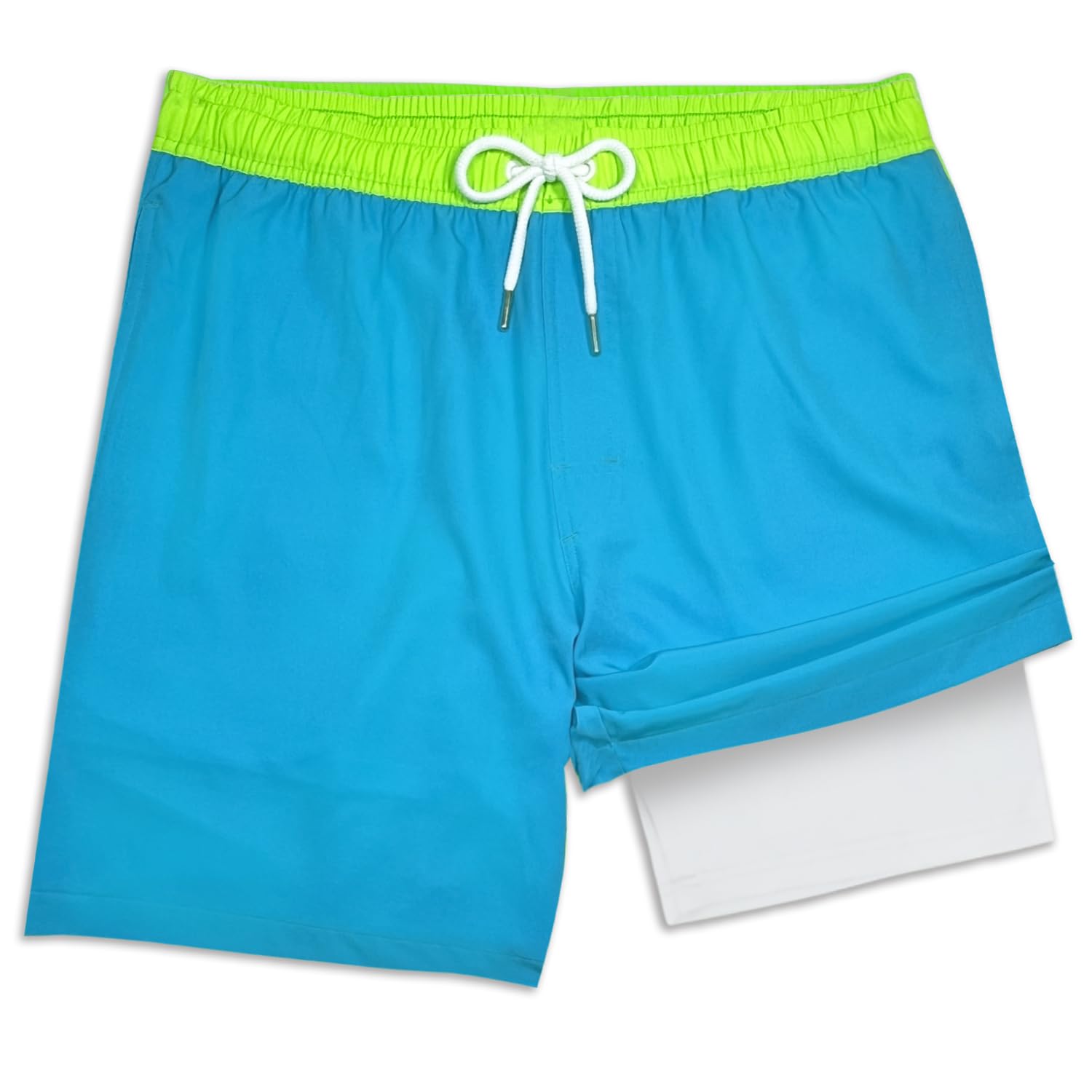 LUCOWEEMens Swimsuit Trunks Compression Liner no Chafe Sandless Stretchy Light Weight Quick Dry UPF 50+ True Blue