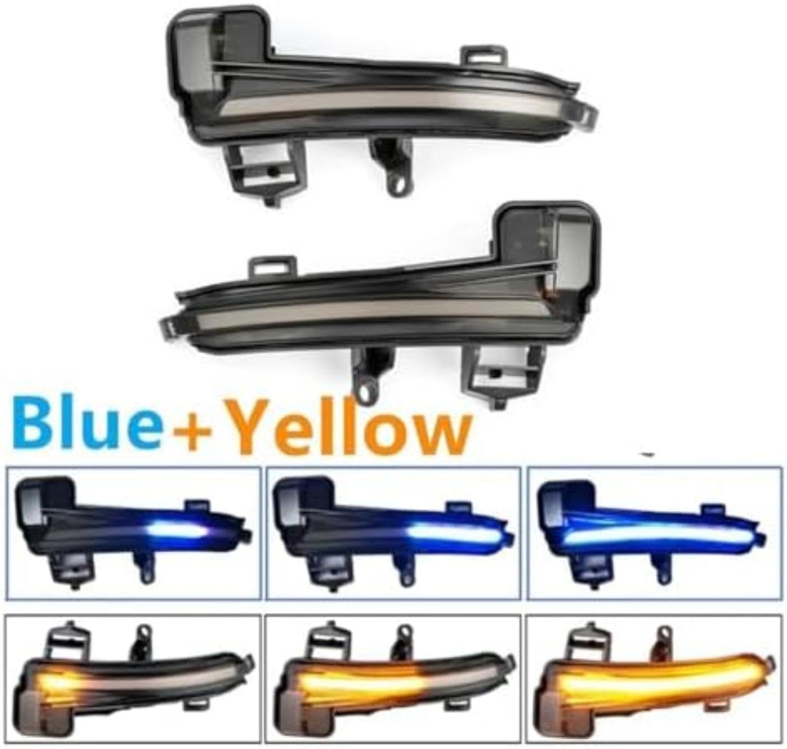 Włączony kierunkowskaz samochodowy, dla Skoda, dla Superb Iii Hatchback od 2015 kombi dynamiczny przewijany Ledturn kierunkowskaz w lusterku wstecznym 2 szt. Światło (Blue (Blue Yellow)