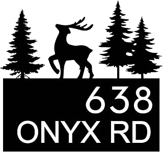 Deer Address Sign,Metal Deer Yard Sign, Custom Address Signs, House Number Sign, Address Plaque, Large Metal Address Signs For Houses, Home Door Number, Street Addres Personalized, House Signs
