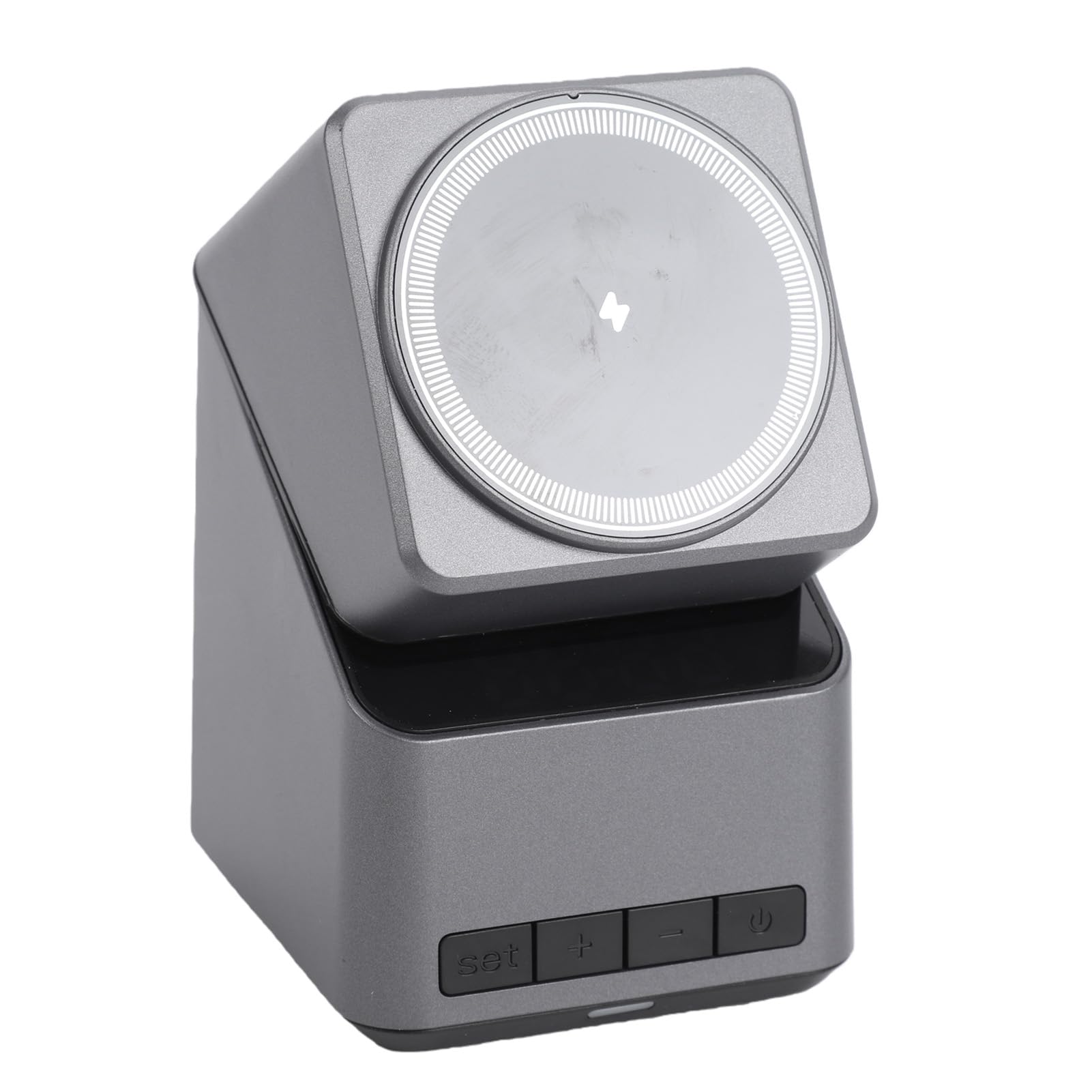 Fabater Stazione di Ricarica Wireless 4 in 1 per Telefono, Smartwatch, Auricolari, Supporto Magnetico per Caricabatterie con Rotazione di 180 Gradi e Display Orologio