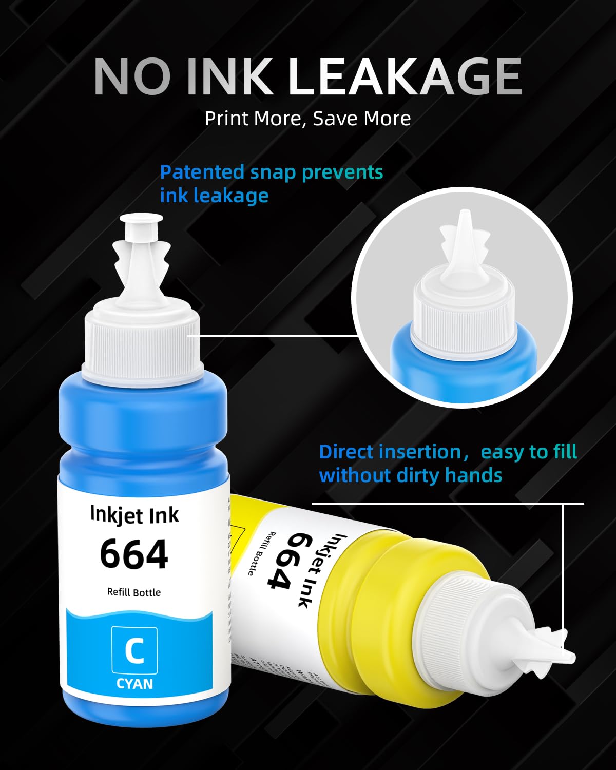 664 Tinte Kompatibel für Epson 664 Multipack für Epson ET-2500 ET-2550 ET-2600 ET-2650 ET-3600 ET-4500 ET-14000 ET-15000 ET-16500 L100 L110 L200 L350 L365 L455 L550 L1300 Drucker (BK/C/M/Y)
