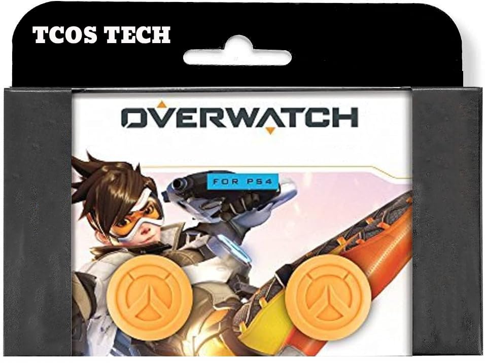 PS5 PS4 Controller FPS Freek Overwatch Analog Extender Thumbstick Thumb Grips for PS5 & PS4 Controller - Overwatch Theme Grip x 1 Pair Thumb Grips (Controller not Included)