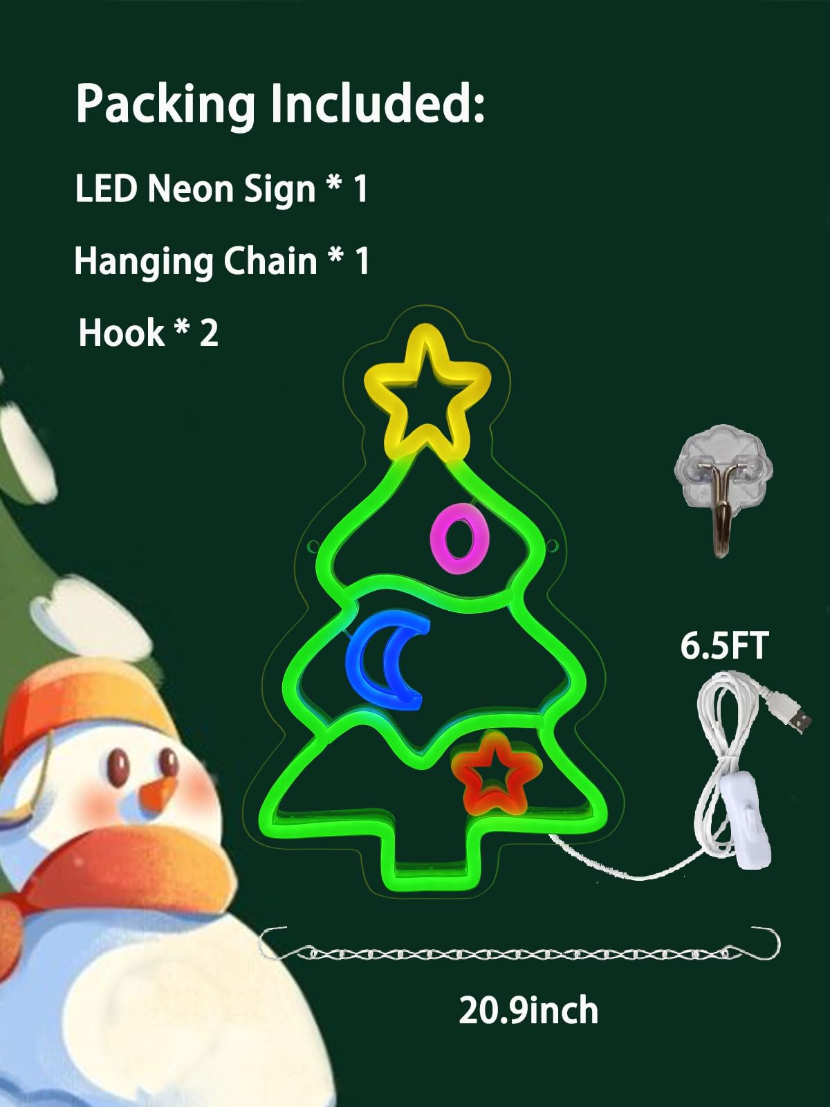 Amazon.co.jp: Pedaiah クリスマスツリー ネオンサイン LED、アクリル