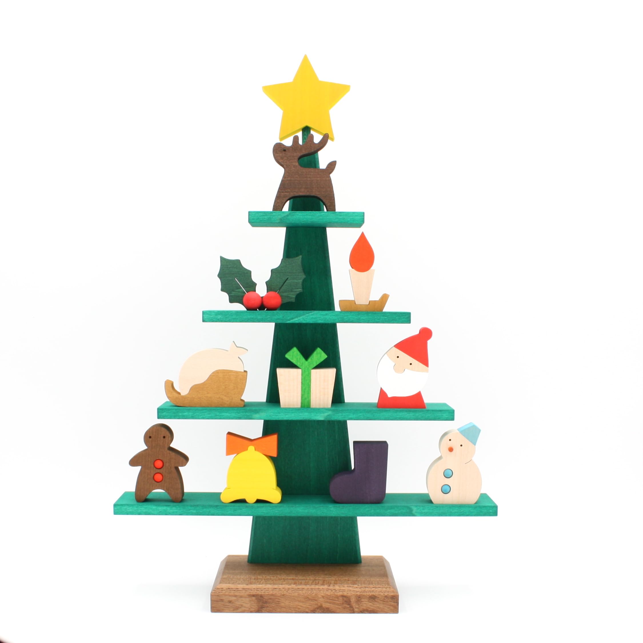 森林工芸館　ステージツリー　クリスマスツリー　木製のクリスマスツリー Amazon.co.jp: ステージツリー クリスマスツリー グリーン : おもちゃ
