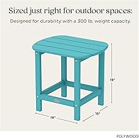 Vista 4 de POLYWOOD SBT18AR South Beach - Mesa auxiliar para exteriores de 18 pulgadas, Aruba