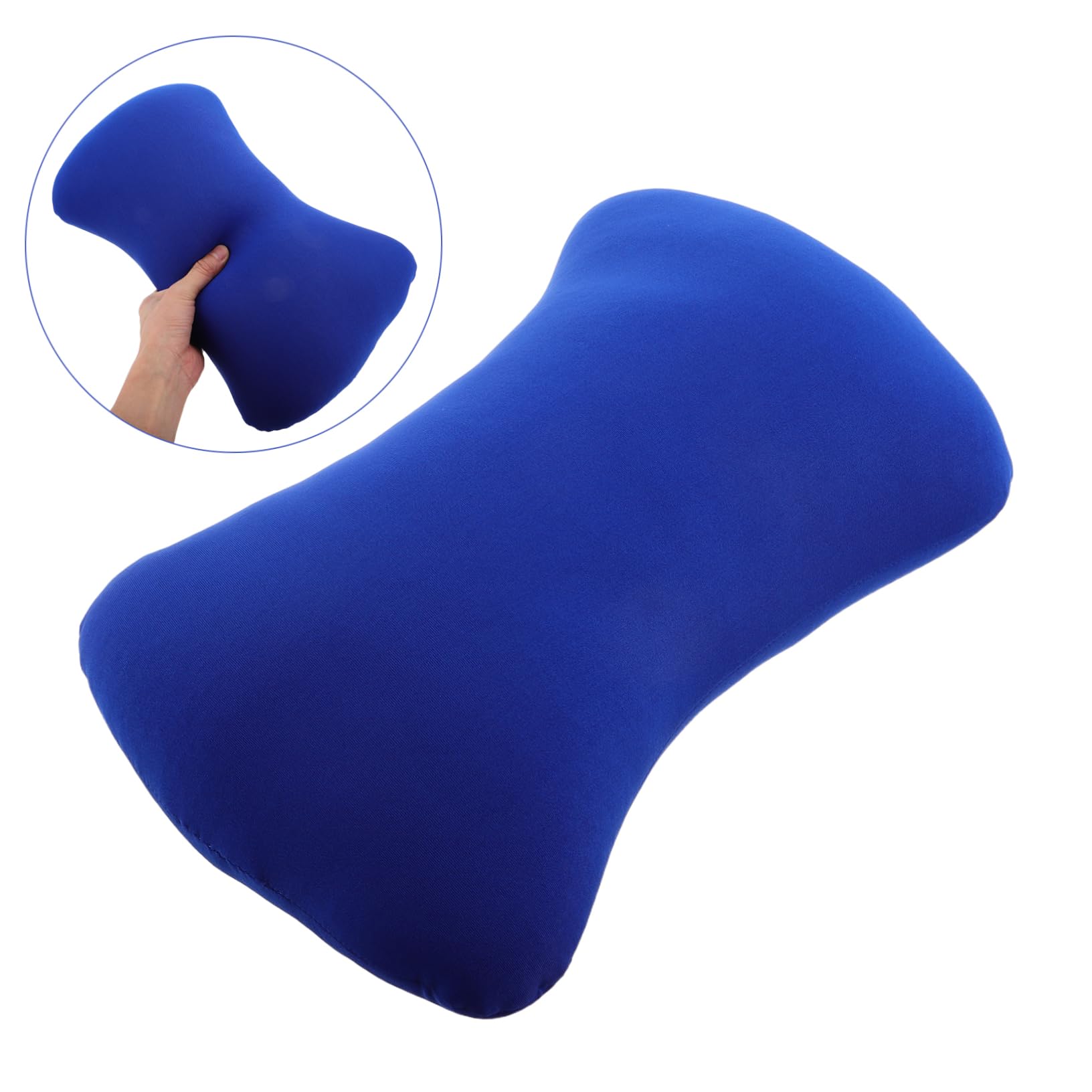 Kisangel Almohada de Viaje Pequeña de Espuma Partículas, Cojín Portátil para Camping Azul, Soporte Ergonómico para Cuello, Ligera y Fácil de Limpiar, Adecuado para Senderismo y Exteriores