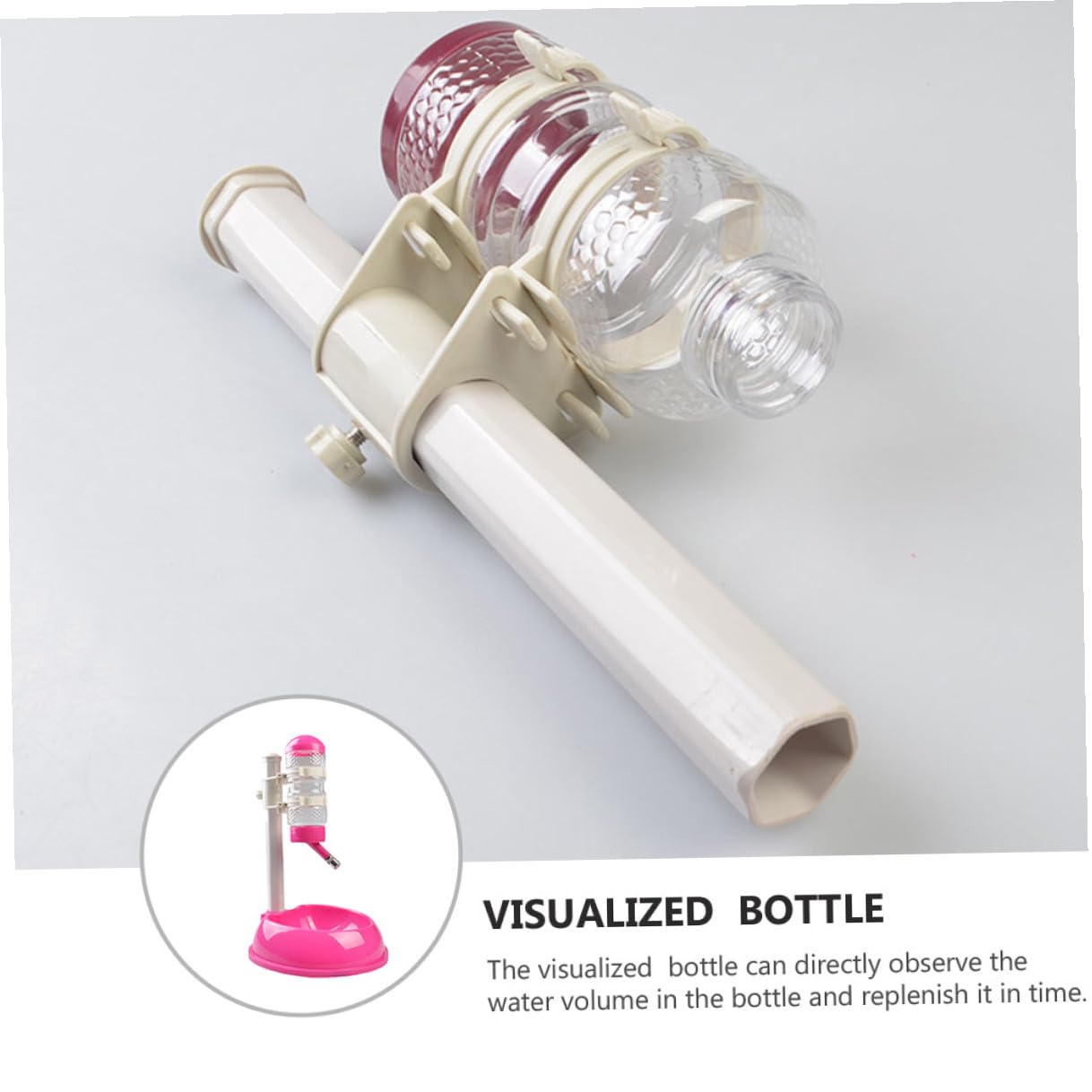 NOLITOY Dispensador de Agua Automático para Mascotas Comedero Ajustable de Altura Material PP y PVC Duradero Desmontable para Limpieza Fácil Bebedero y Comedero 2 1 Color Rosa Fucsia