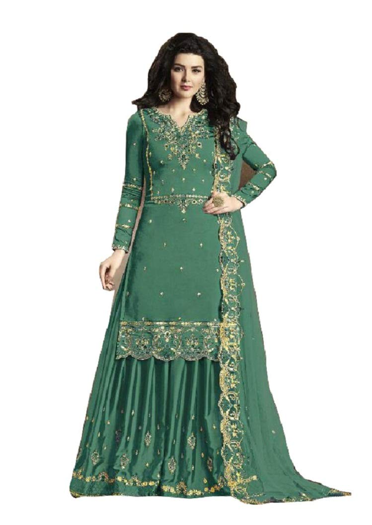 Delisa New Indian/Pakistani Eid Ramzan Special Designer Georgette Sharara/Plazzo Style Salwar Suit for Women 30010