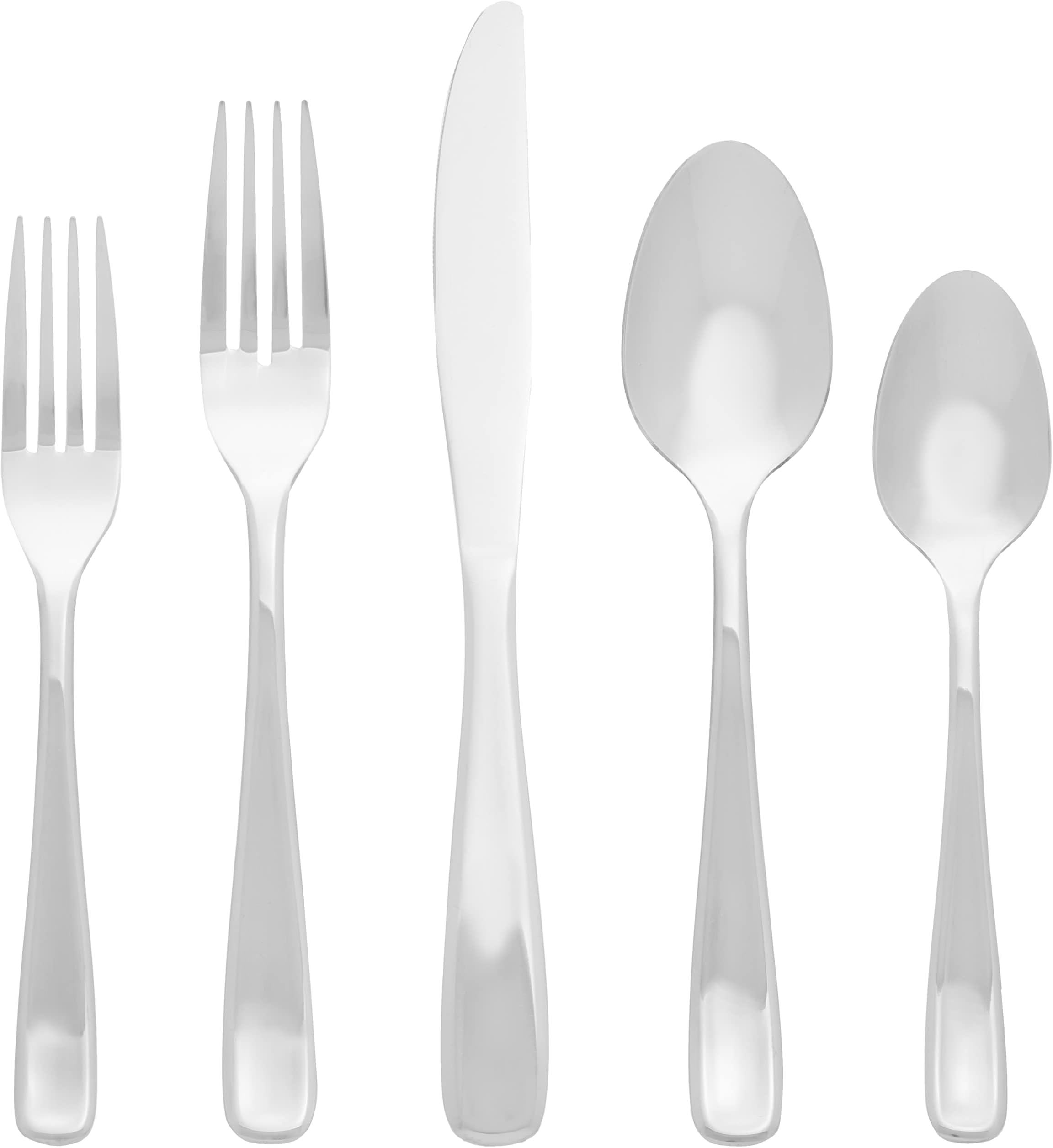 Poise Casual 20Pc Cutlery Set, 3.00 LB, Metallic