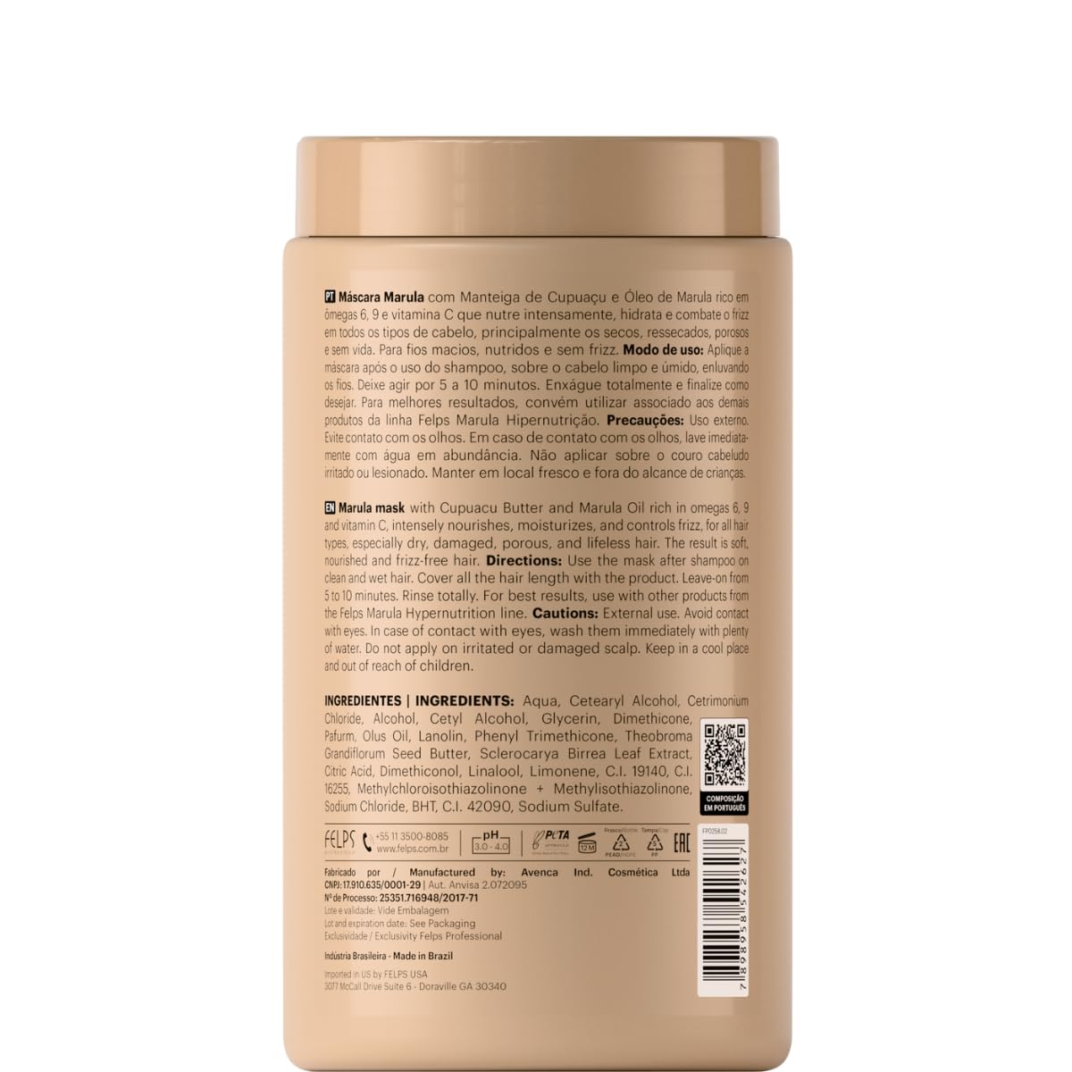 Felps Professional | Marula Hair Mask | Dry And Damaged Hair | 1000 gr