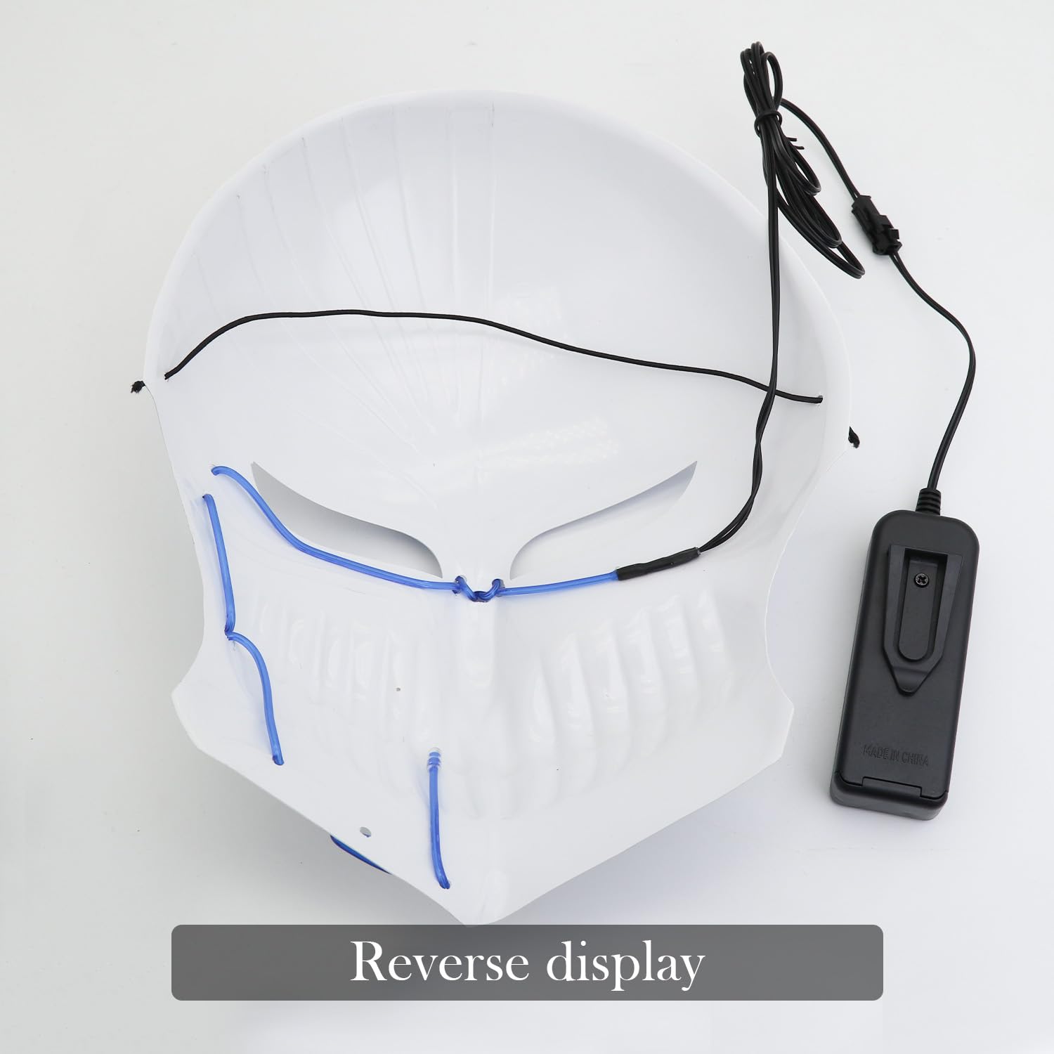 Halloween Mask with LED Lights - Scary Light-Up Mask for Costume Parties Cosplay, Masquerade & Carnival Festivals (white F) - Image 4