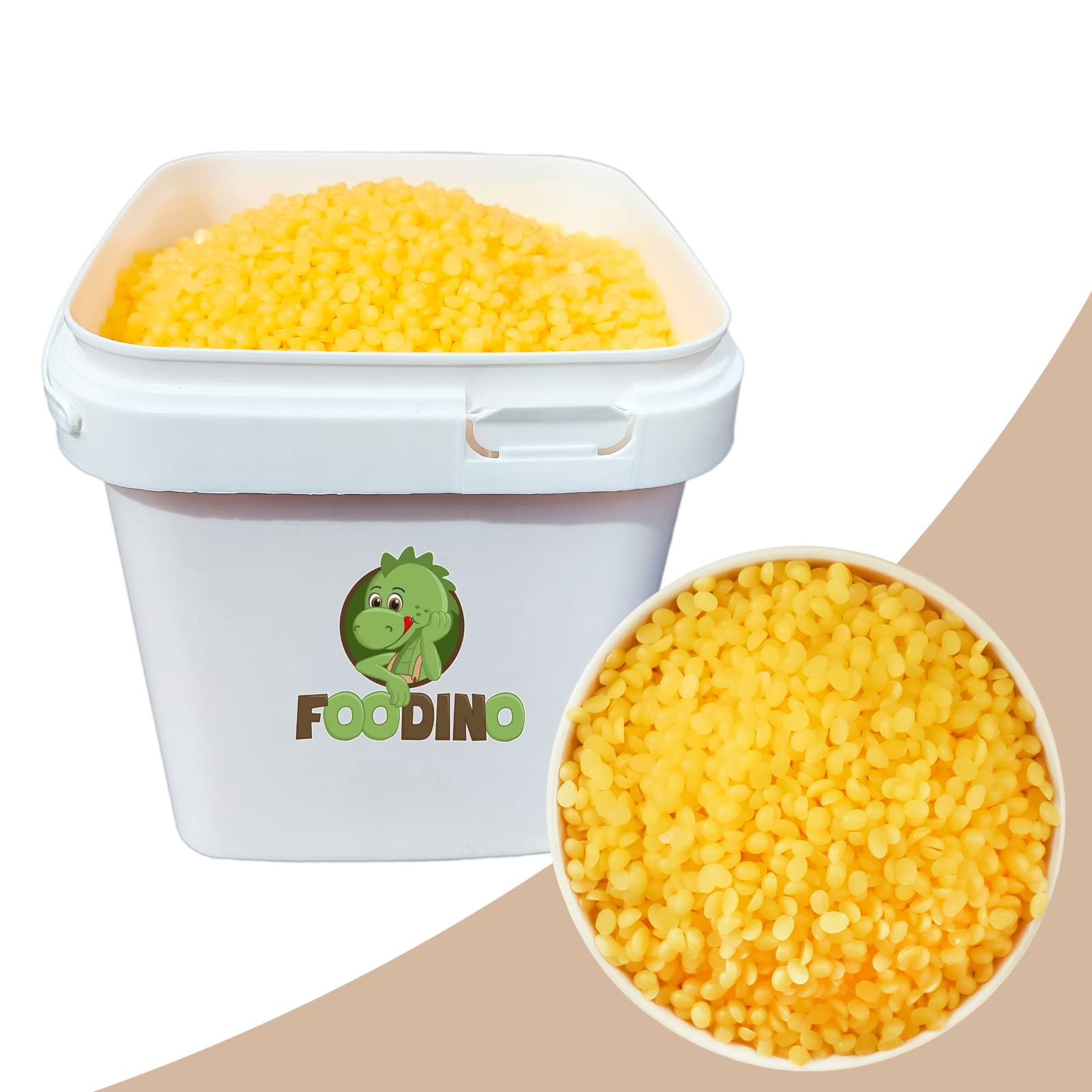 Bienenwachs Pastillen gelb im praktischen Eimer ohne künstliche Aromen Bienenwachs Pastillen ungeschwefelt wiederverschließbarer Eimer Premium Qualität 1,5kg