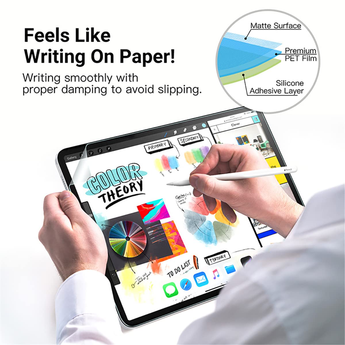 Watana Paper-Feel Magnetische Beschermfolie Voor Lenovo Tab P12 & Idea Tab Pro (12,7 Inch) - Papiergevoelde Matte Schermfolie Om Te Schrijven En Tekenen