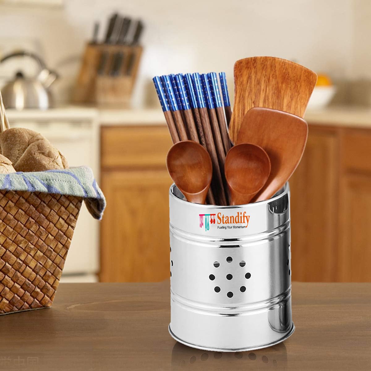 Utensil Holder Stainless Steel Cookware Holder Drying Rack Kitchen Accessories Items Organizer For Knife Holder For Kitchen Spoon Kitchen Item Knife Stand Cutlery Drainer Pack Of 1 (B0CZXQ3D37) Amazon Price History, Amazon Price Tracker
