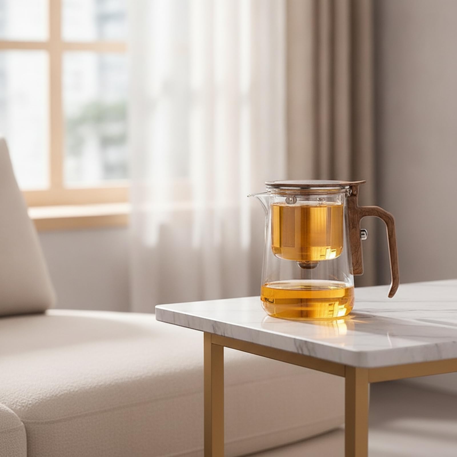 Teekanne Teekessel Teebereiter Teeglas aus Transparentem Borosilikatglas mit Einsatz Zum Trennen der Blätter für Sauberen Und Stärke für Zuhause Büro, Array, Silber, 600 Ml