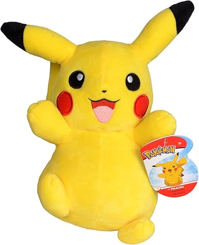 Pikachu de peluche de Pokémon, con licencia oficial, peluche suave, generación uno, gran regalo para niños, niñas y fanáticos de Pokémon, 8 pulgadas