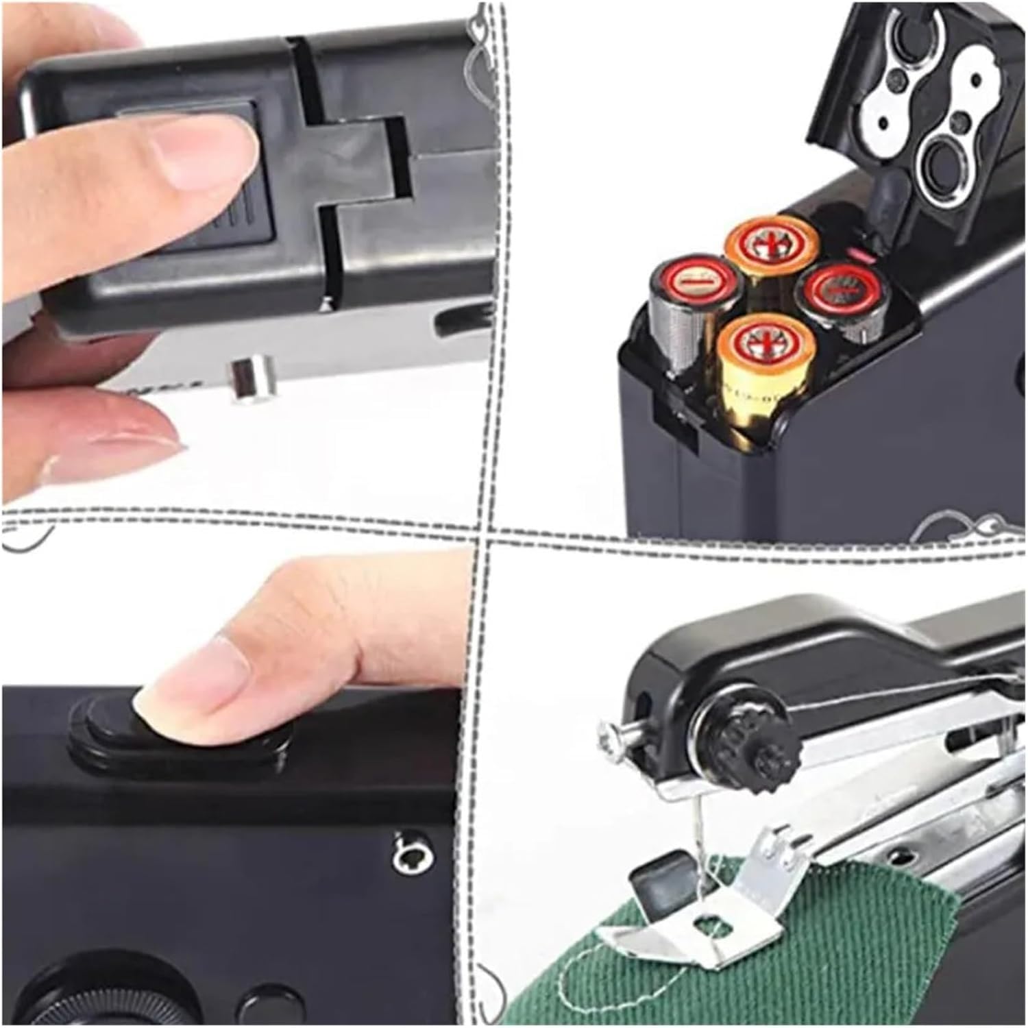 Mini máquina de coser portátil, herramienta de costura eléctrica inalámbrica para el hogar, reparación de ropa y manualidades, kit de costura rápida alimentado por pilas pequeñas