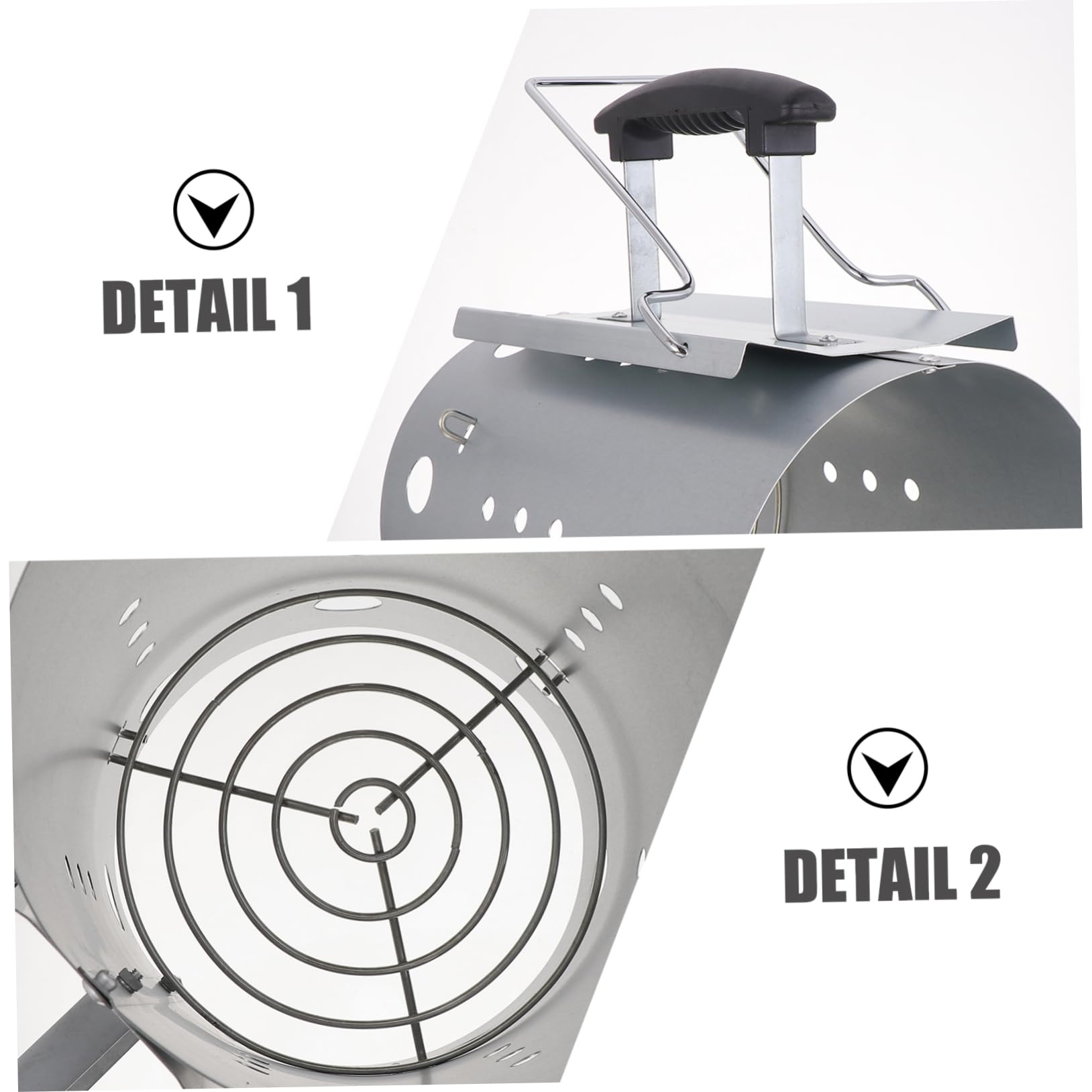 Hemobllo Allume-cheminée à Charbon Galvanisé pour Barbecue, Poignée Nylon, 19cm, Ventilation Rapide, Usage Extérieur, sans Goût Chimique