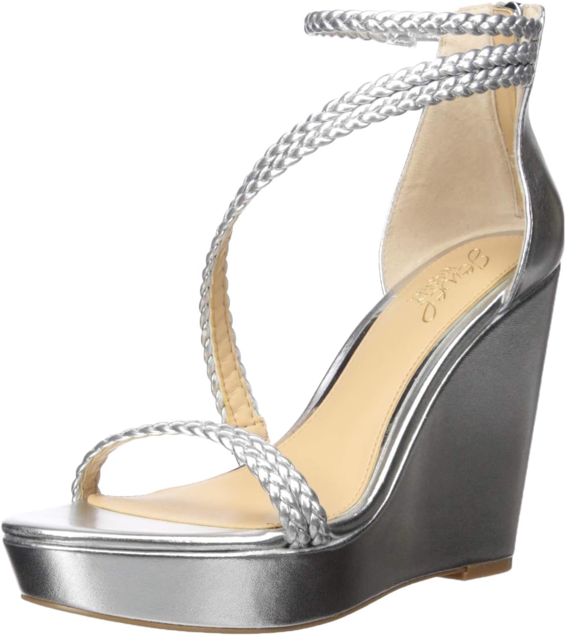 Jewel Badgley Mischka Women's SUZY Sandal, Silver, 8.5 M US