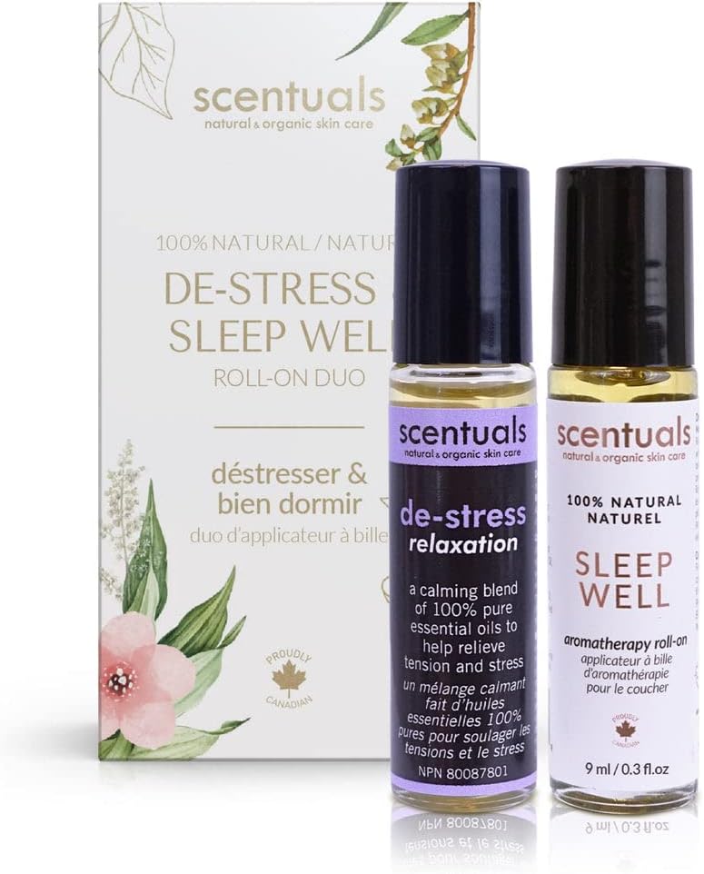 Essential Oil Blend Roll On Set of 2, 100% Pure Natural, Helps to Induce Relaxation and Calmness, Aromatherapy for Busy Men & Women. 9 ml x 2 | 0.3 oz x 2