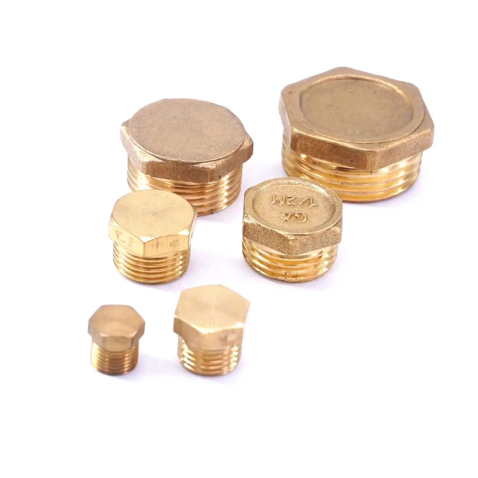 Brass Male Cap M14 M16 M18 M20 M22 Male Pitch 1.0/1.5 Brass Pipe Countersunk Plug Hex Head Socket End Cap Stopper Closure(M14x1.5)