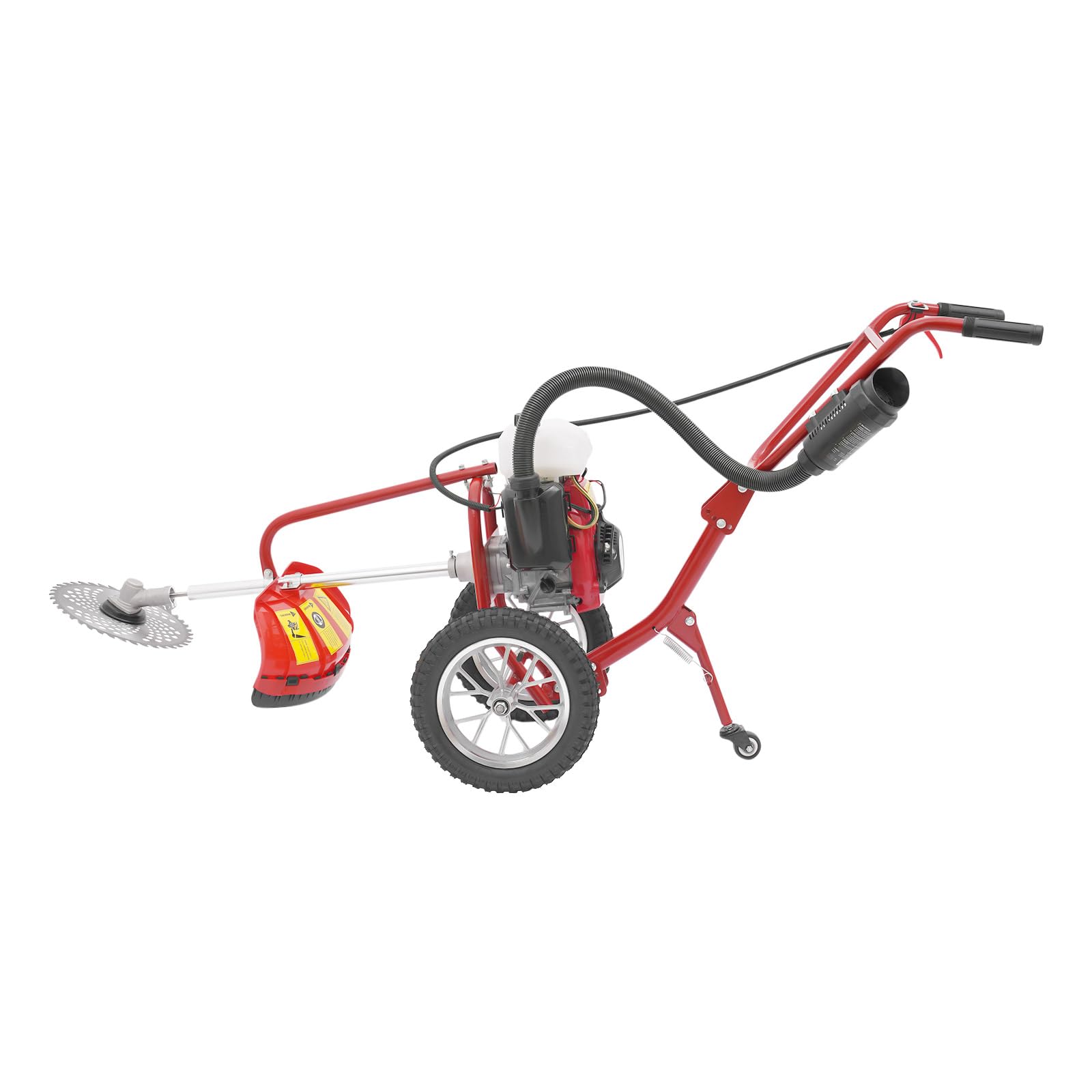 Fresa de jardín de gasolina, 4 CV, 63 ccm, motor refrigerado por aire de 4 tiempos, azada de jardín, gasolina con rueda de transporte e inalámbrica, fresadora manual para arar, escardar malas hierbas