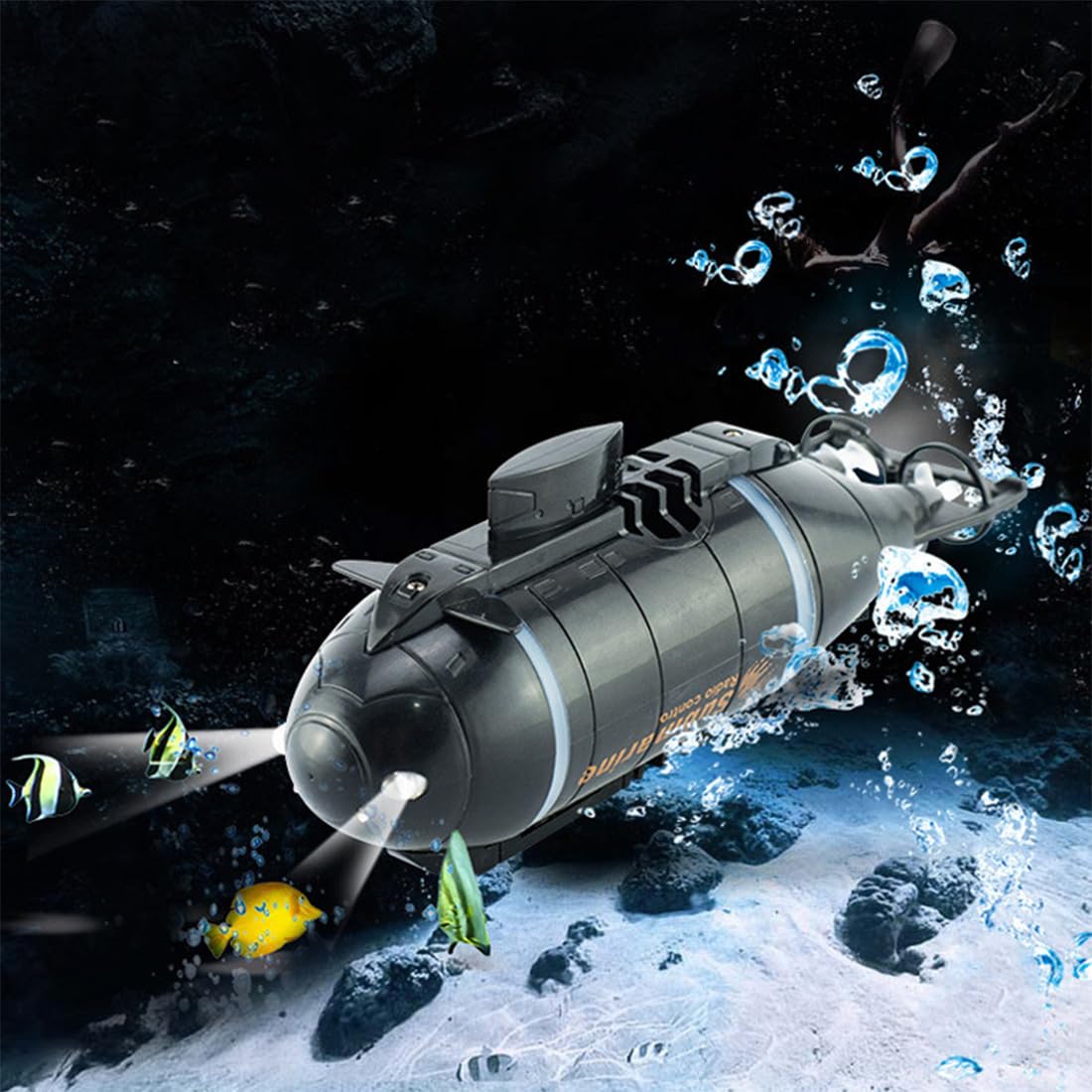 Mini sottomarino nucleare telecomandato, 6 CH RC barca subacquea con cavo di ricarica USB, perfetto per qualsiasi condizione dell'acqua, regalo per barche marine elettriche