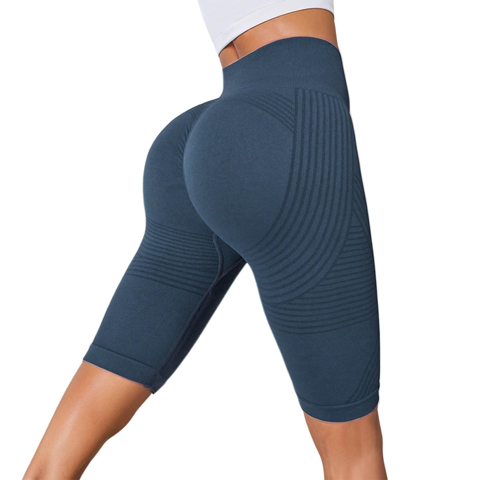 Lot de 2 Luveon Shorts Legging Anti Cellulite Femme Legging 3D Anti Cellulite Femme Leggings de Sport Push up Gainant Leggings Court Sculptant Compression Minceur Taille Haute sans Couture Short