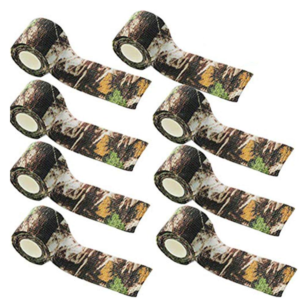 TINTON LIFE8 Rolls 2" x 15' Outdoor Protective Camouflage Wrap Tapes Camping Accessories Camo Stretch Bandages (Jungle Camo)