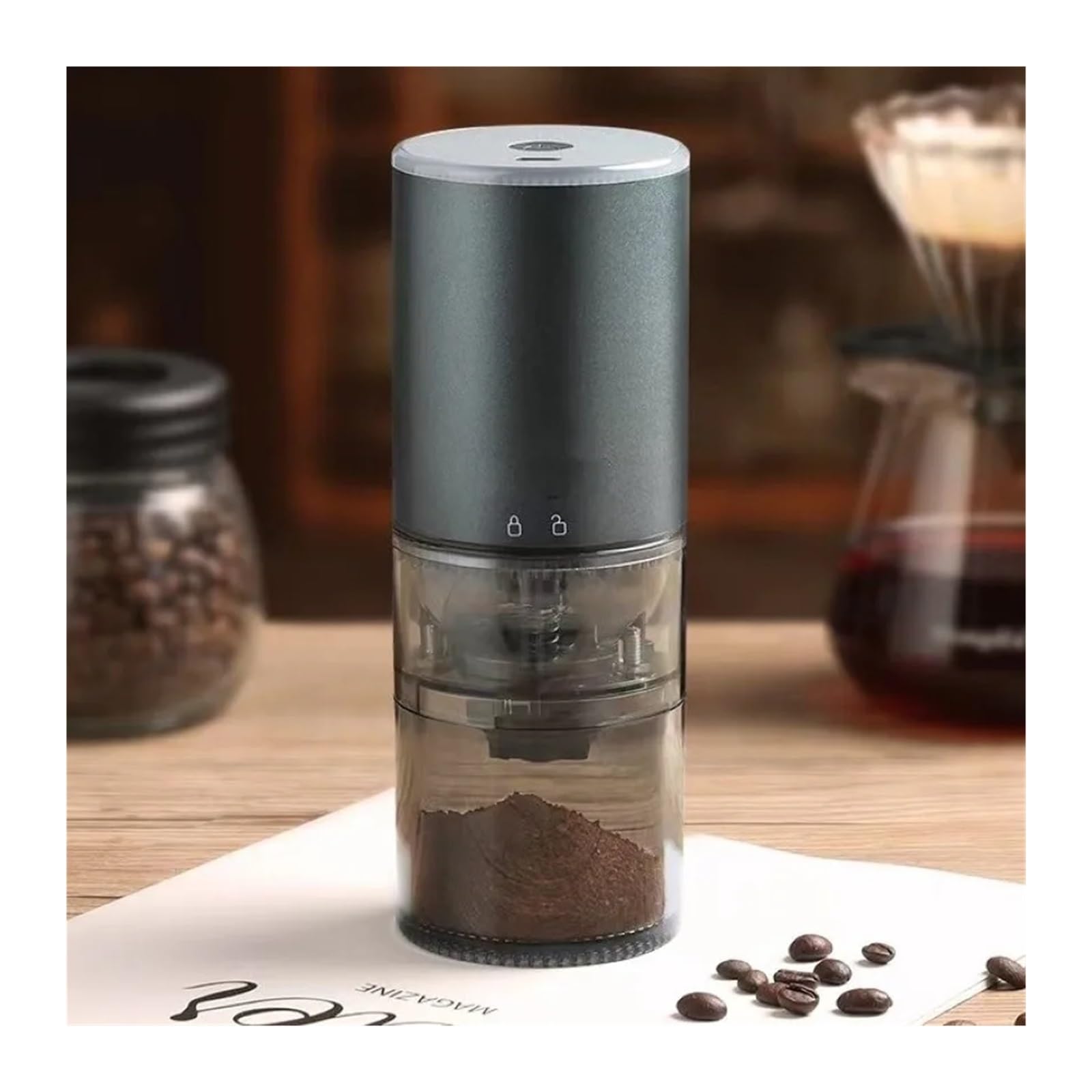 Adatto per macinacaffè elettrico portatile e macchina per caffè espresso, ricaricabile tramite USB, per casa, viaggi e bar (E)