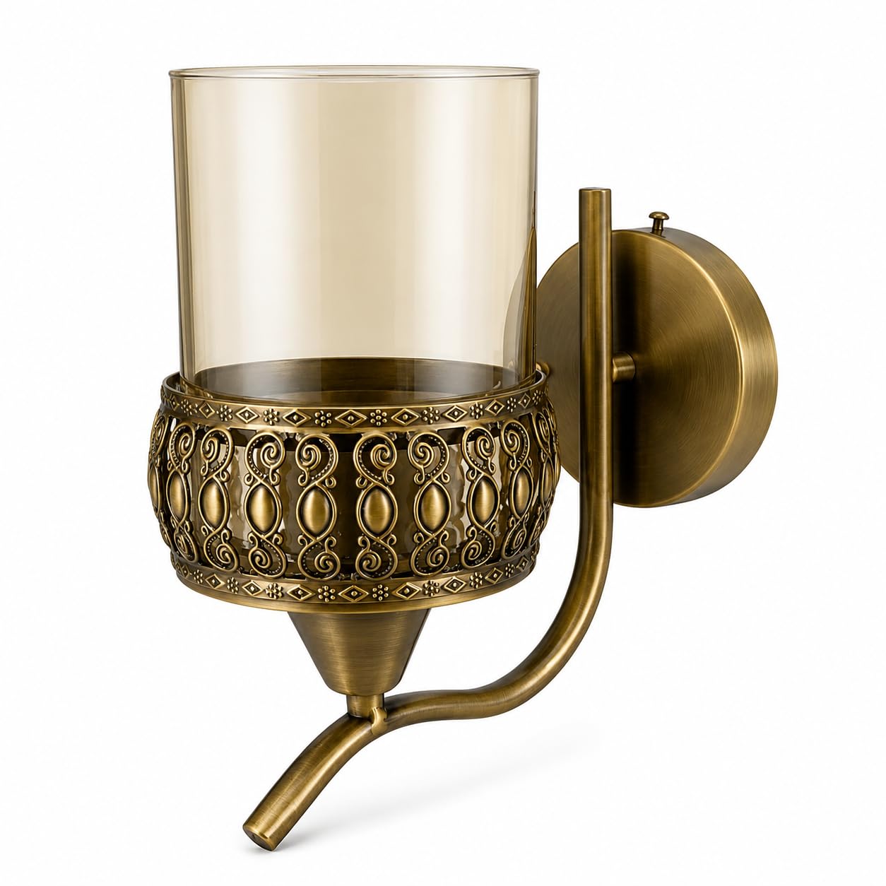 Vintage Metal Wall Candle Holder with Glass Hurricane Antique Brass (Vintage Wall Candle Holder)-image-35