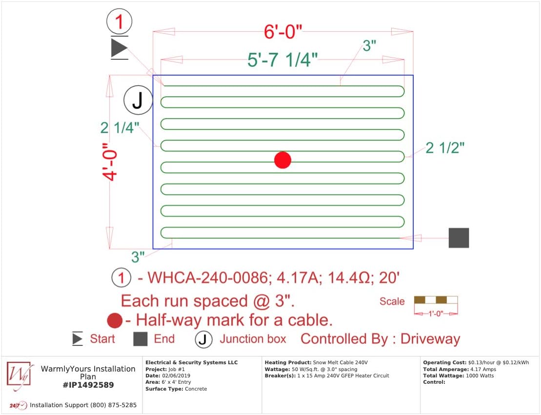 Product Deal Snow Melt Cable 240V, 85.5 ft., 4.2A Up To 50% OFF Snow Melt Cable 240V, 85.5 ft., 4.2A