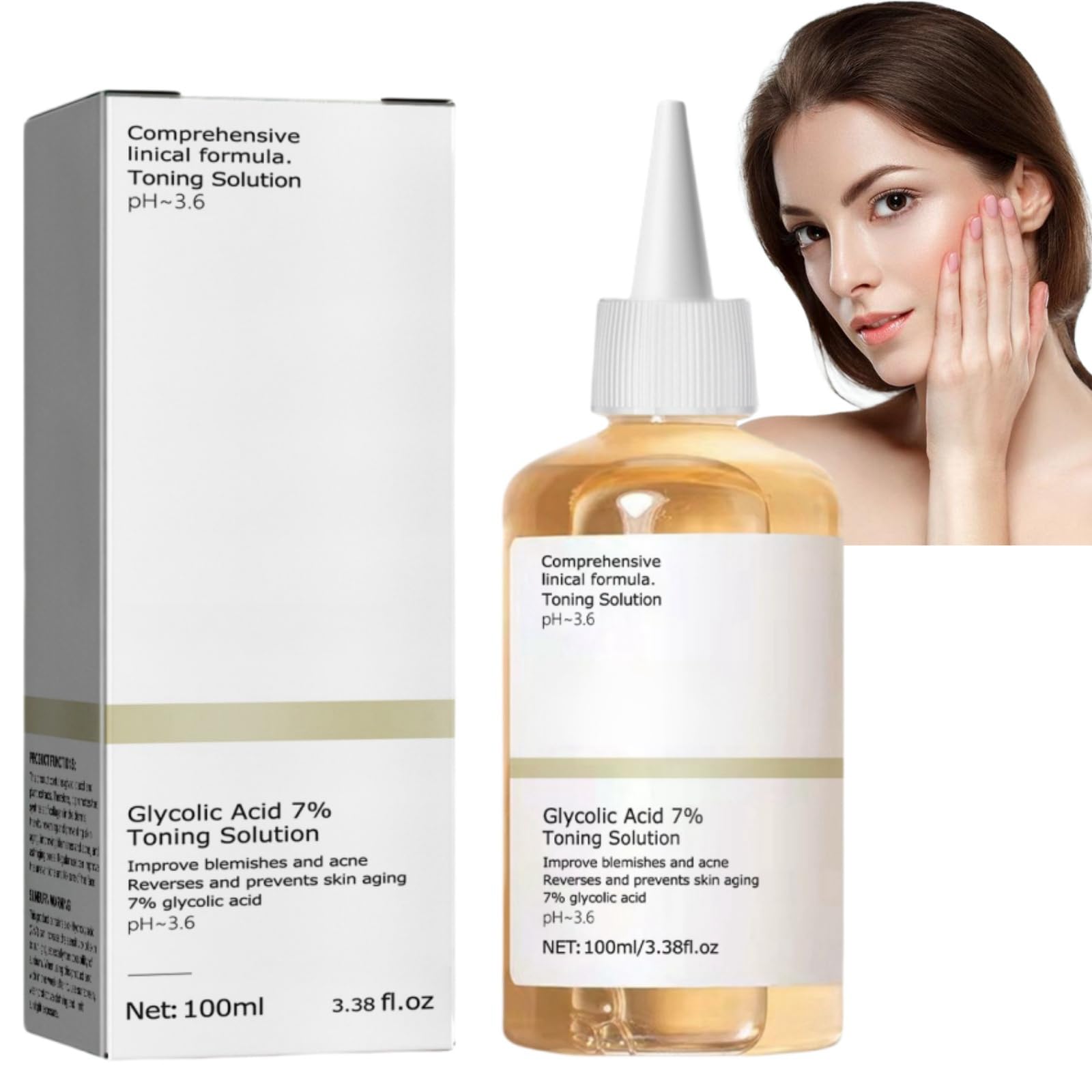 Glycolic Acid 7% Toning Resurfacing Solution,Glycolic Sour 7% Toner,Glycolic Acid Skin Toner,Hydrating Toning Solution for Face,Glycolic Acid Toner,for Blemishes and Acne and Rejuvenate Your Skin
